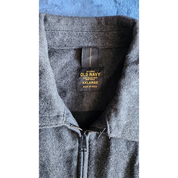 Vintage Old Navy San Francisco New york Wool Blend Coat Full Gray Men 2XL - Picture 4 of 8